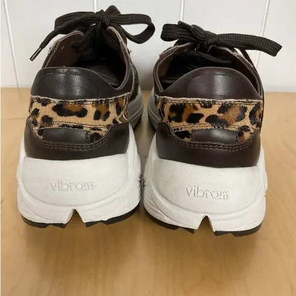 Boemos Leopard Brown Leather Pony Hair Vibram Soles Women's Sneakers Size‎ EU 39 - Picture 4 of 8